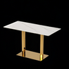 luxury long white dining table top gold golden stainless steel base china manufacturer