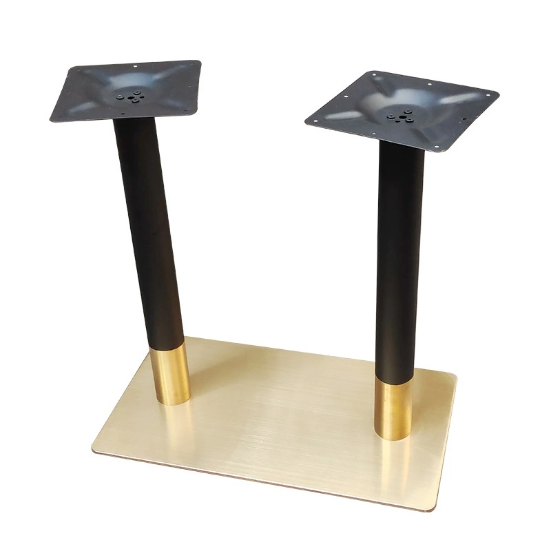 double leg gold black stainless steel table base stylish design China manufacturer