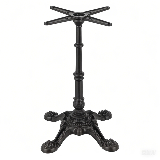 Ornate, vintage, old money, elegant retro style Semi-gloss, Black Cast Iron Table Base