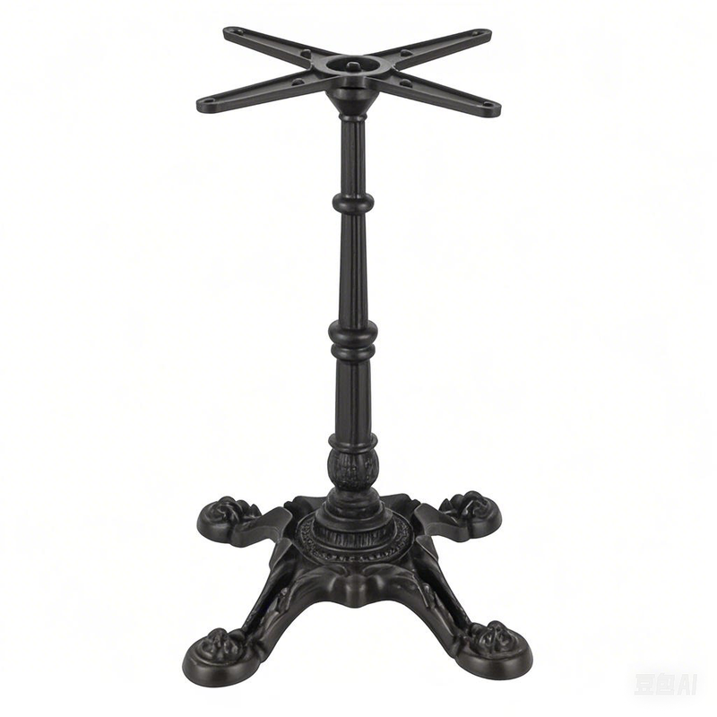Ornate, vintage, old money, elegant retro style Semi-gloss, Black Cast Iron Table Base
