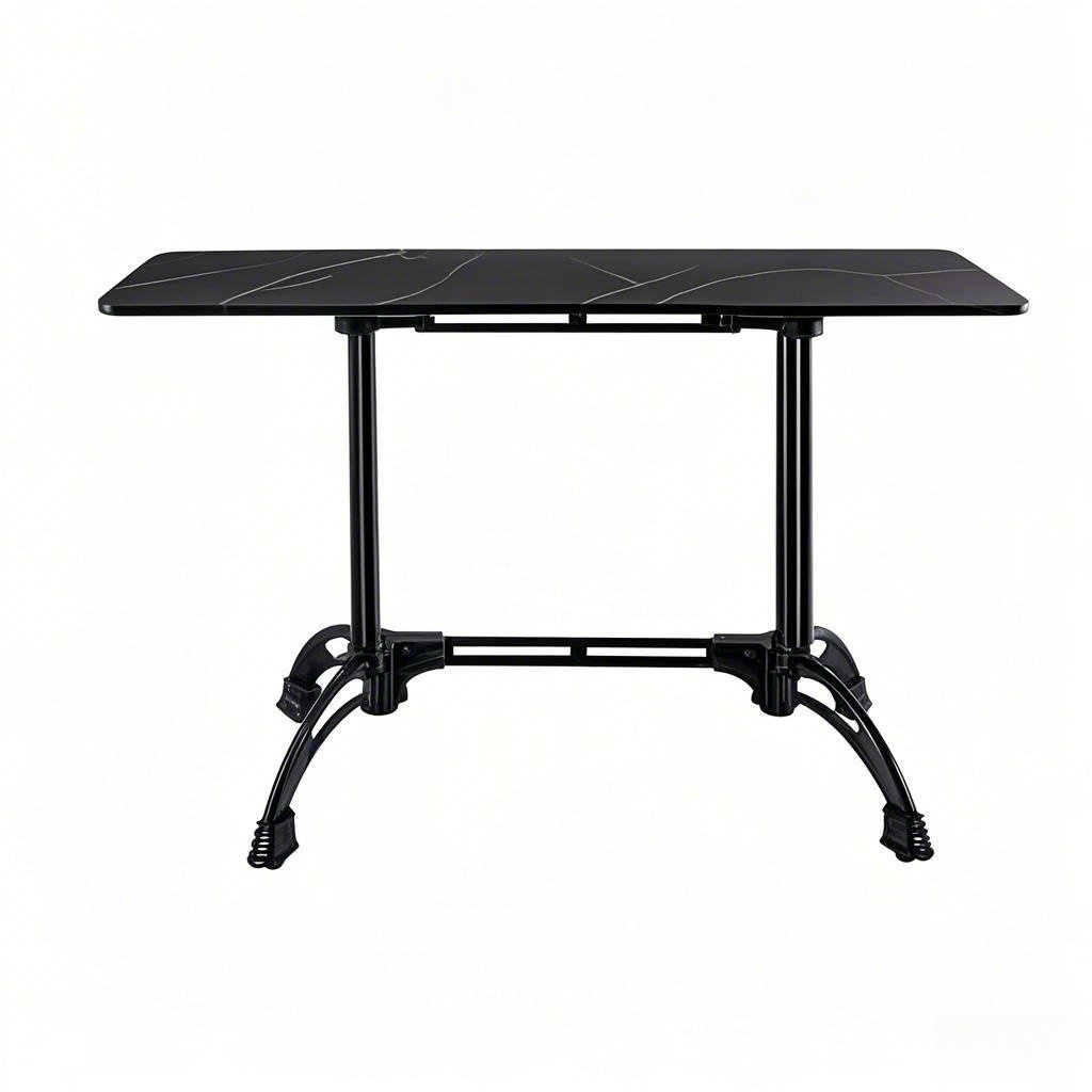 dining table restaurant table Ornate, 4 Legs, Vintage Style, French Flair, Black Cast Iron Table Base, Rectangle from Joycin