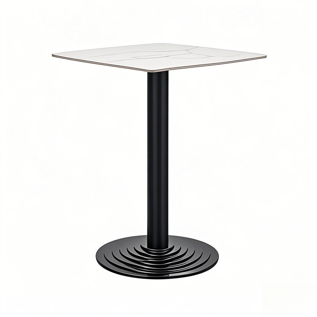 restaurant table dining table square white top cast iron table base from Joycin China hospitality table manufacturer
