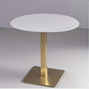 luxury cafe table hospitality table white round golden table stainless steel table base