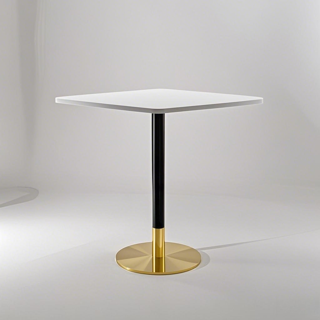 gold and black stainless steel table base vintage brass cafe table square