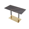dining table double leg gold black stainless steel table base luxury design China manufacturer