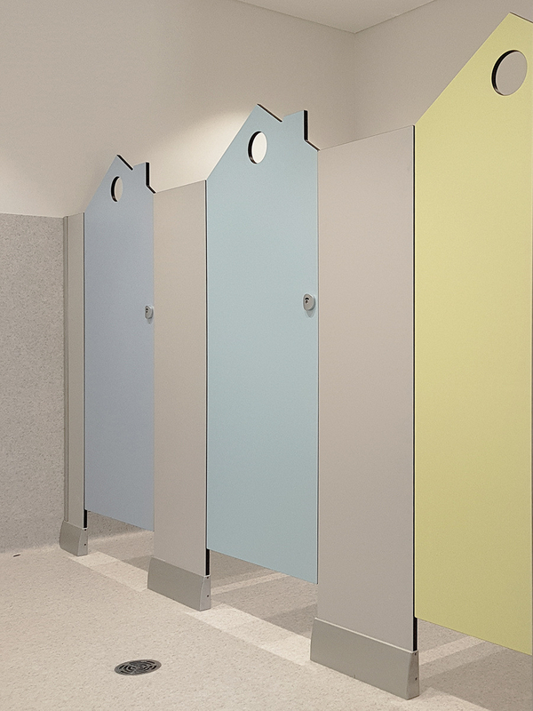 Kindergarten toilet cubicles