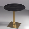 luxury cafe table hospitality table black round golden table stainless steel table base