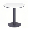 Modern white round side table for home or office use black table base