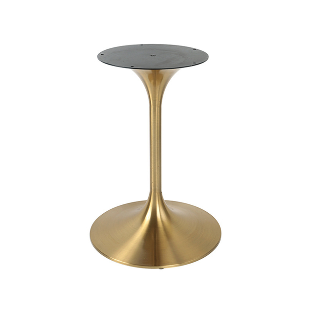 gold golden vintage brass Trumpet stainless table base from Joycin China hospitality table manufacturer