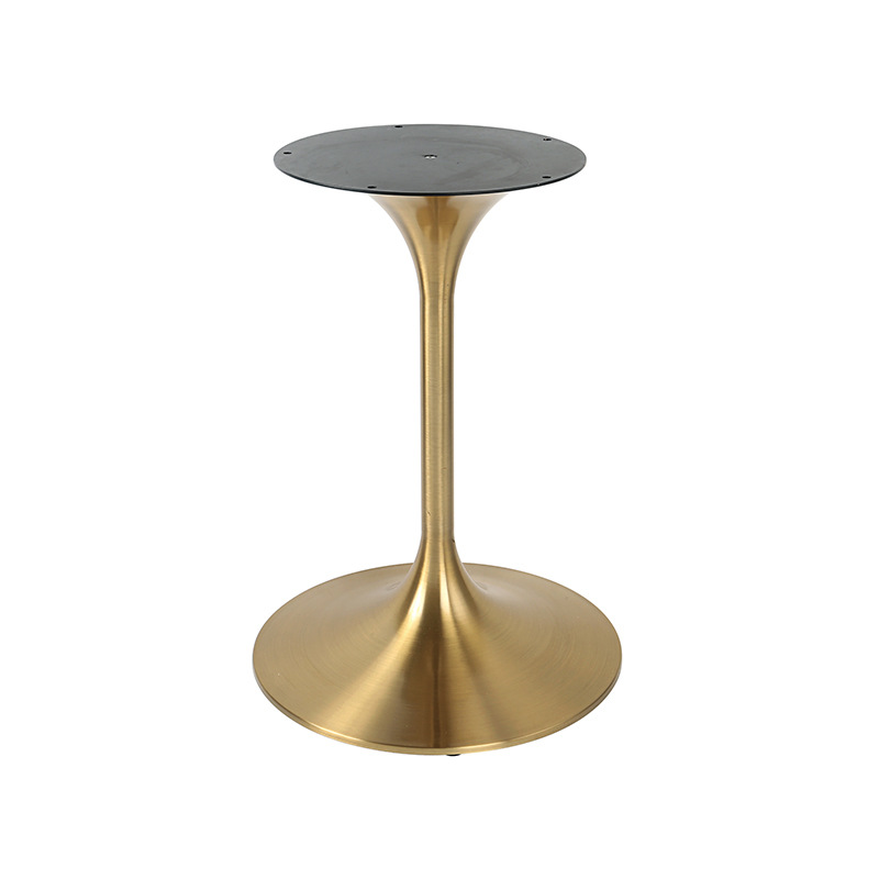 gold golden vintage brass Trumpet stainless table base from Joycin China hospitality table manufacturer