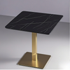 luxury cafe table hospitality table black square gold top stainless steel base