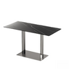 long rectangular table black Stainless Steel Table Base silver Counter Height dual column