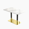 long table double leg gold stainless steel table base luxury design China manufacturer