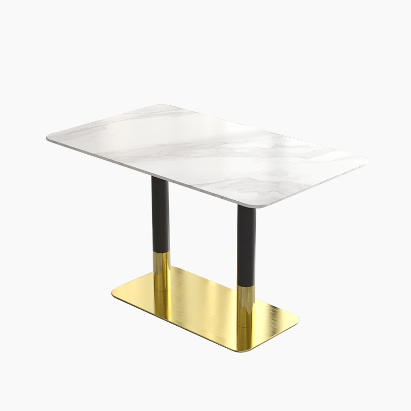 long table double leg gold stainless steel table base luxury design China manufacturer