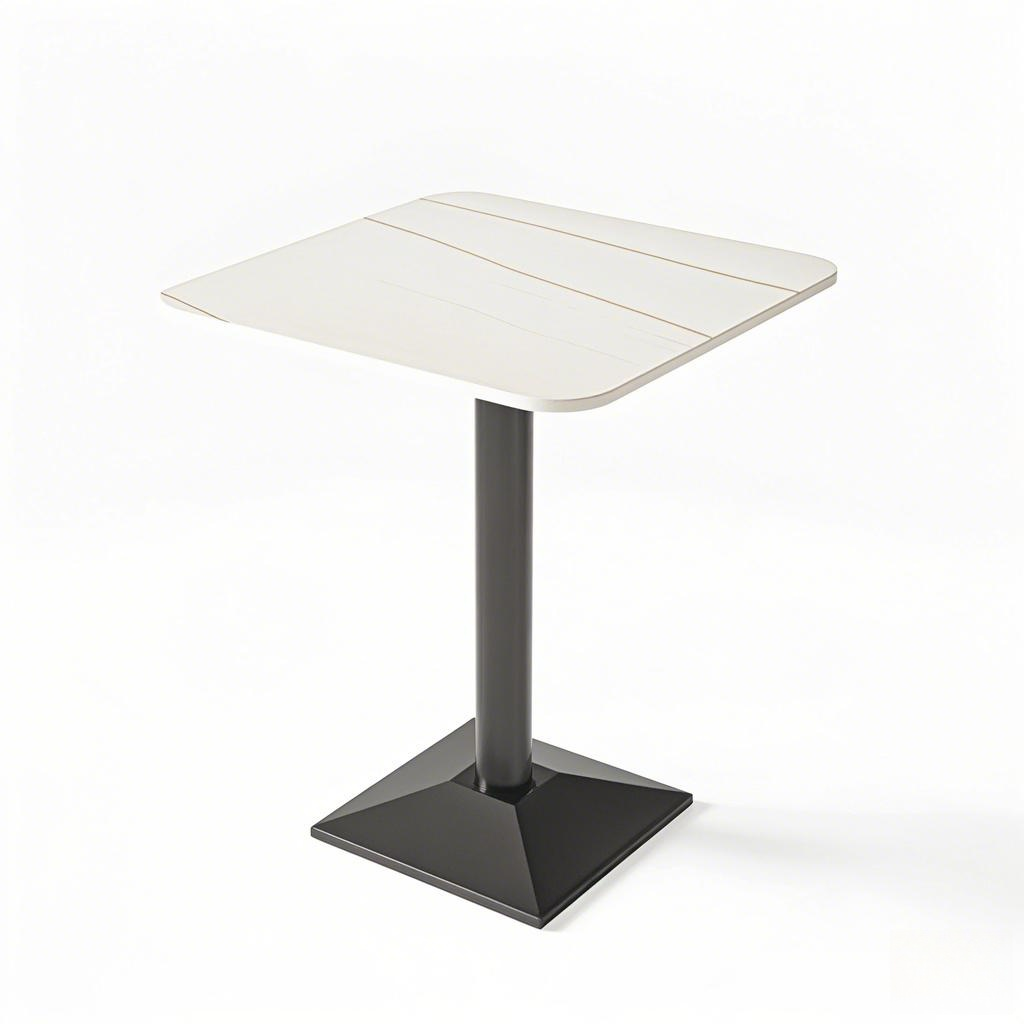 white square cafe table black square cast iron table base from Joycin China hospitality table manufacturer