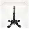 Ornate, 4 legs vintage retro style cafe table white square Semi-gloss, Black Cast Iron Table Base