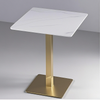 luxury cafe table hospitality table white square gold table stainless steel table base