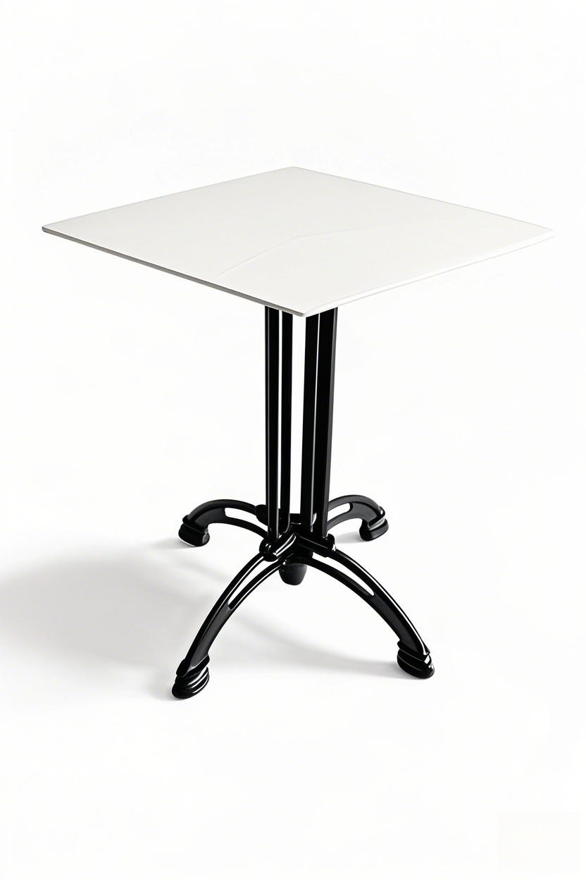 white square restaurant table bistro table Ornate, 4 Legs,Vintage Style, French Flair, Black Cast Iron Table Base from Joycin