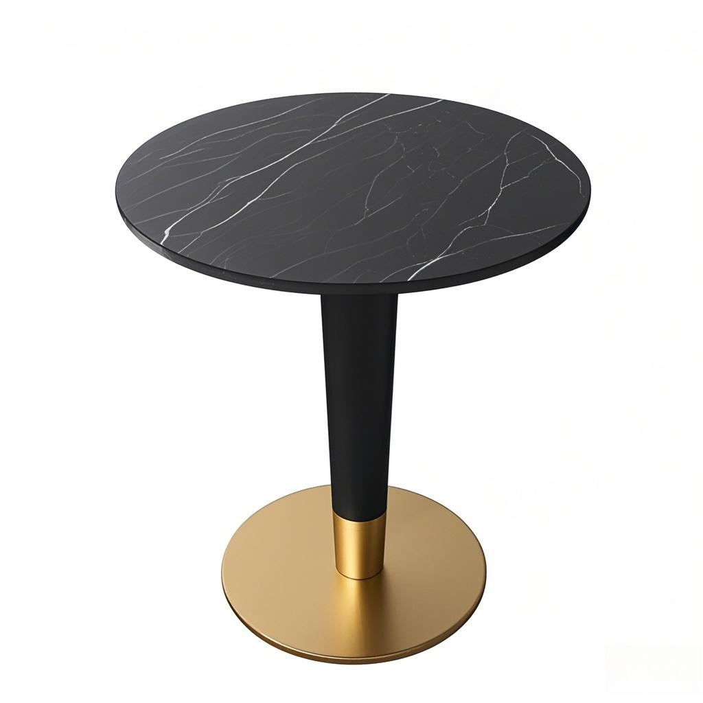 dining table cafe table Gold/Black Stainless Steel Table Base Round stylish black marble