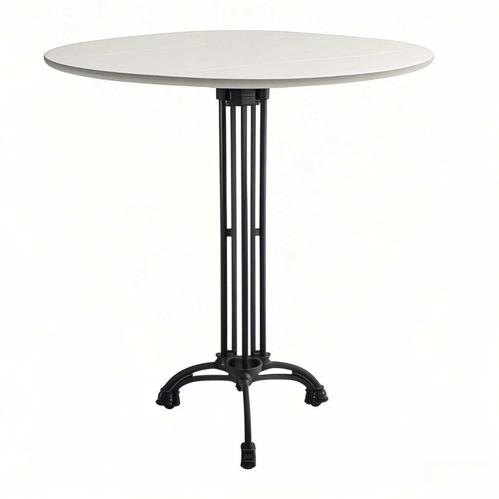 white round coffee table Ornate, 3 Legs, Vintage Style, French Flair, Black Cast Iron Table Base