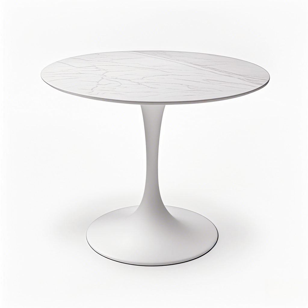 white round restaurant table white Trumpet stainless steel table base from Joycin China
