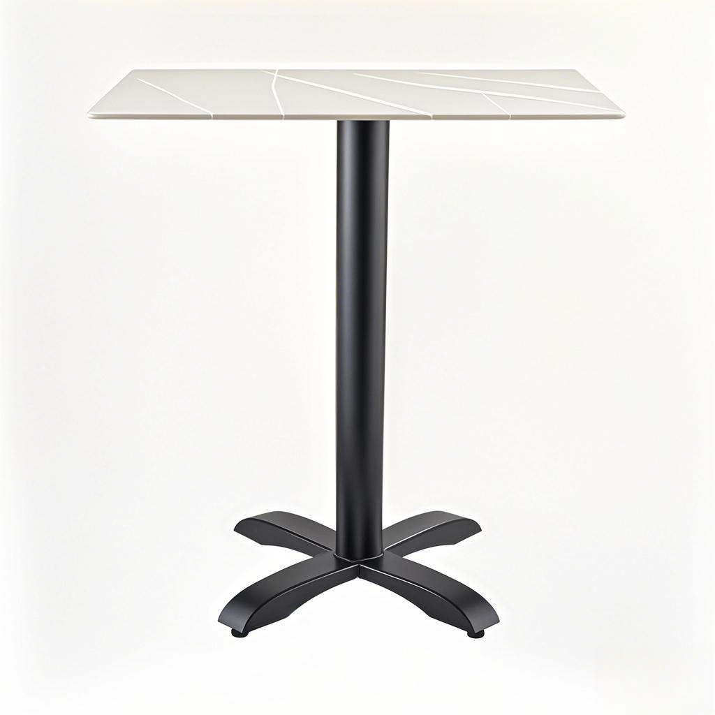 white dining table bistro table square Antique, 4 Legs, Vintage Style, Black Cast Iron Table Base