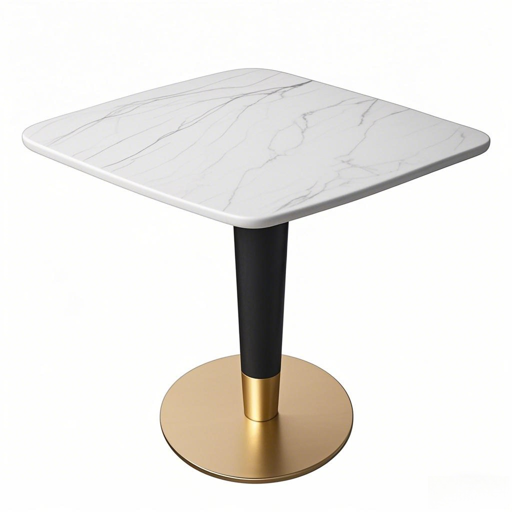 dining table cafe table Gold/Black Stainless Steel Table Base square stylish black marble