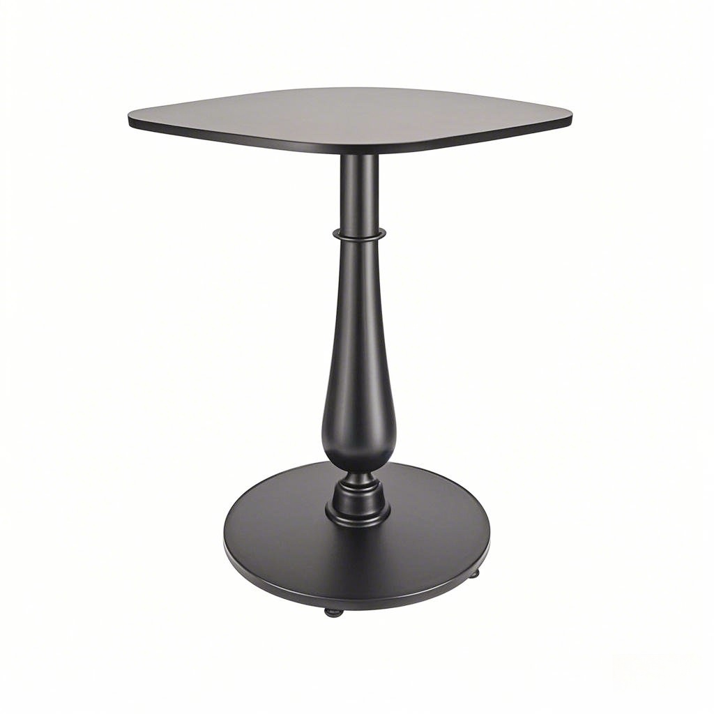 black square coffee table dining table Antique, Vintage Style, Black Cast Iron Table Base with Vase Column, Round