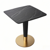 black marble dining table cafe table Gold/Black Stainless Steel Table Base square stylish