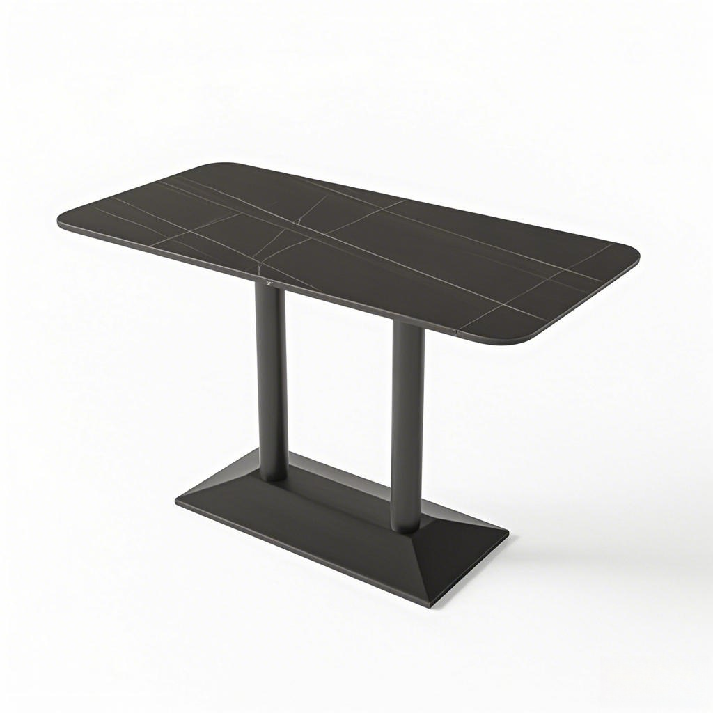 dining table black marble double leg table frame cast iron table base rectangle from Joycin China hospitality table manufacturer