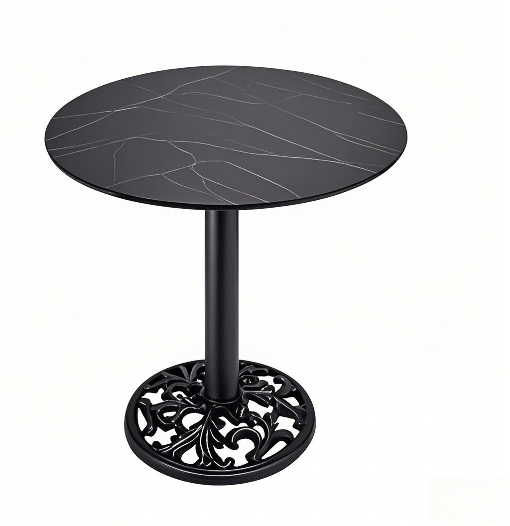 black cafe table bistro table Patterned Black Cast Iron Table Base Round from Joycin China hospitality table manufacturer