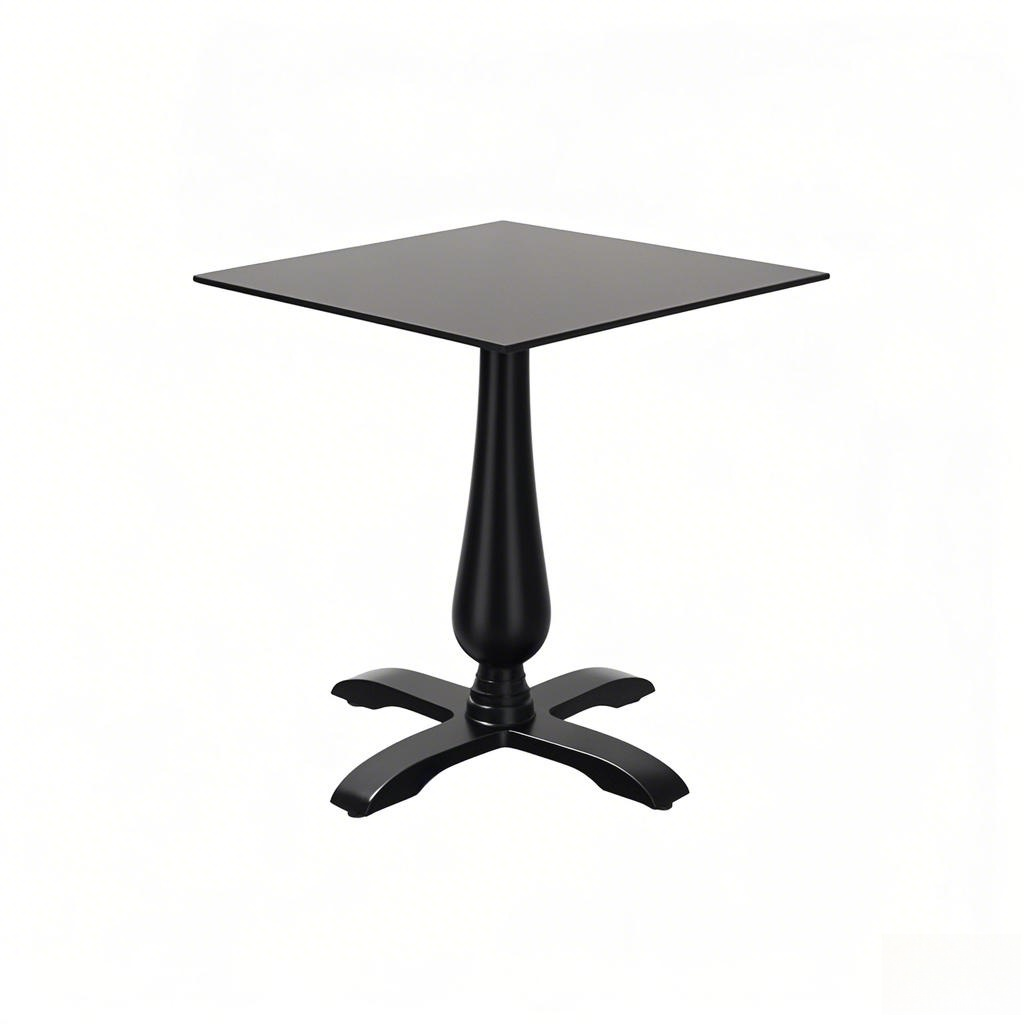 black restaurant table bistro table Antique, 4 Legs, Vintage Style, Black Cast Iron Table Base with Vase Column