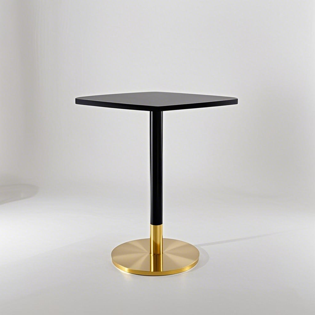 gold and black stainless steel table base Stylish Design vintage cafe table base square